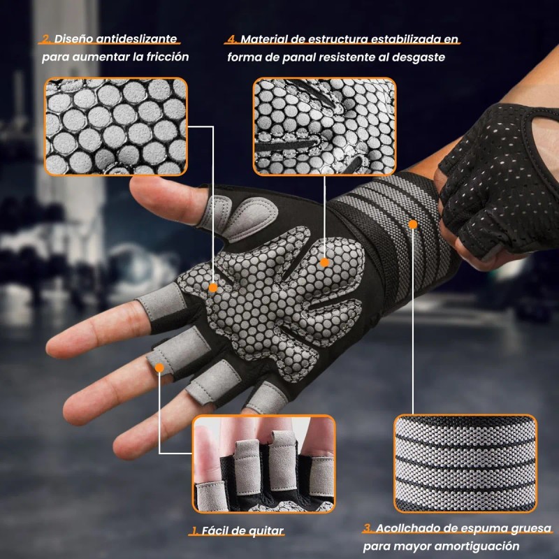 Guantes Para Gym Pesas Deportivos Muñequeras Mujer Y Hombre
