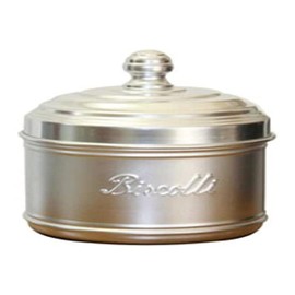 Italo Ottinetti Low Dull Aluminium Canister 16 cm Biscotti, Metallic, One Size