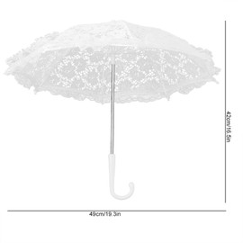 Mini Lace Umbrellas, Craft Flowers Lace Embroidery Parasol Umbrella for Tea Party Wedding Party, Children's Stage Performance Mini Decorative Umbrella Decoration Accessory (51239