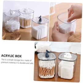 LABRIMP 2 Pcs Cartoon Animal Acrylic Cotton Pad Holder Whale Multi Functional Makeup Organizer for Cotton Pads Swabs and Toothpicks Space Saving Storage