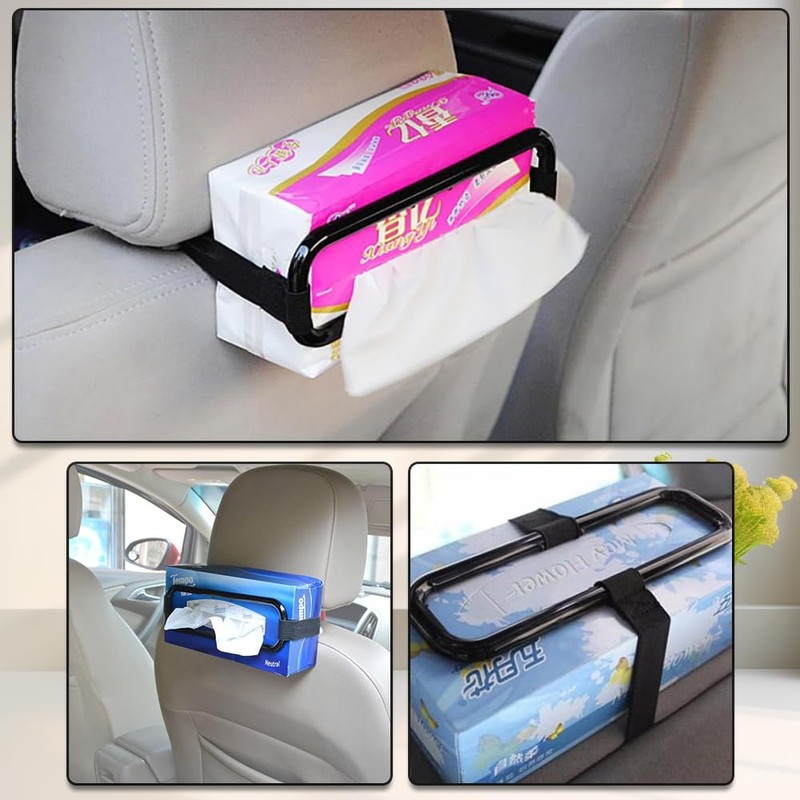Car Tissue Cover Car Tissue Holder Elastic Headrest Car Supplies