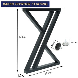 Metal Industrial Dining Modern Table Legs Desk Legs Base Cast Iron Welding Wrought Iron Coffee Table Bench Legs Night Stand Office Table 28 inch Triangle Shape Black DIY (1 Set of 2 pcs) 28" H x19.7