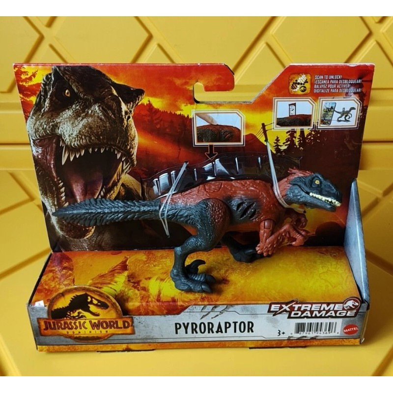 Mattel Jurassic World Dominion Extreme Damage PYRORAPTOR Dinosaur Action Figure