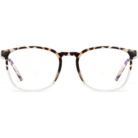 ANRRI Blue Light Blocking Glasses Anti Eyestrain Clear Lens Glasses for Women and Men(Leopard Gradient Clear)