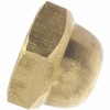 1/4-20 Hex Cap Nuts, Solid Brass, Grade 360, Commercial, Plain