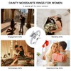 MOOSEA Promise Rings for Couples, Moissanite Travel Rings for Women