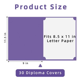 HAUTOCO 30 Packs Certificate Holders, Purple Diploma Holders, Document Award Covers Certificate Folders with Gold Foil Border for 8.5x11 Letter Size