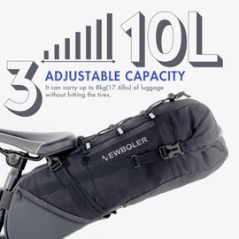 Lixada Bike Saddle Bag 3-10L Large-capacity MTB Bicycle Bike Cycling Seat Bag Pack Bicycle Tail bag Bicycle Under Seat Bag Mountain Road Bike Luggage Bag