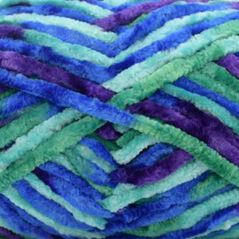100g Velvet Chenille Yarn for Crocheting,Rainbow Fluffy Velvet Plush Yarn Thick Soft Chunky Chenille Yarn Baby Blanket Yarn for Crocheting Knitting Beginners（Ocean）