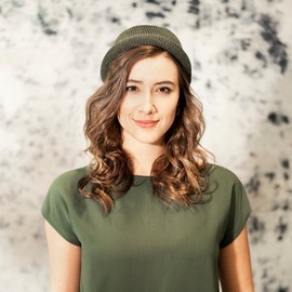 LIERYS Rolled Edge Hat for Women / Men - Docker Hat Made in Germany - Beanie Autumn / Winter - Functional Knitted Hat - Wool Hat, black