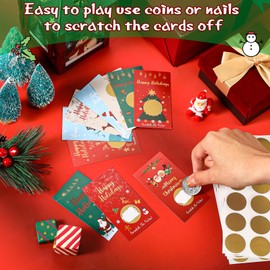 Tenceur 200 Pcs Christmas Scratch off Cards Christmas Party Scratch Game Tickets with Patterns of Snowman Elk Santa Claus for Small Business Holiday Vouchers Xmas Party Supplies Festive Holiday Events
