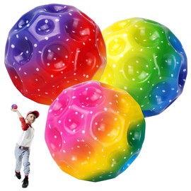 OSDUE 3 PCS Moon Ball, 6.5cm Extreme Space Ball, PU Bounce Ball Sensory Ball, Ultra High Bouncing Ball & Sounds Meteor Space Ball with High Resilience for Kid Teens Pocket Money Toys