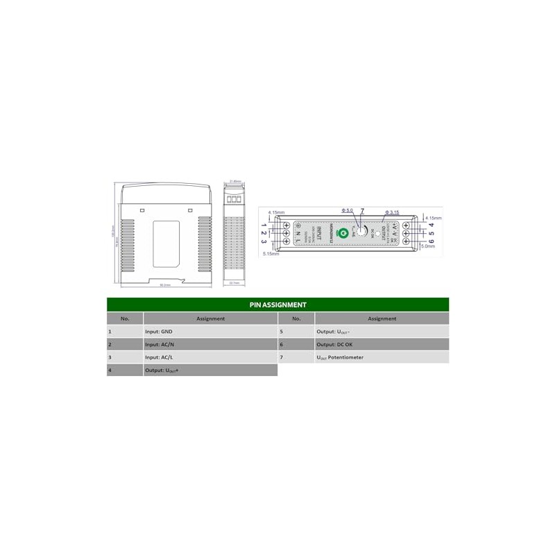WITTKOWARE MDIN DIN Rail Power Supply Unit