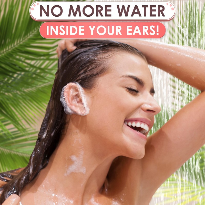 200 Pcs Ear Covers for Shower - Lightweight Disposable Ear