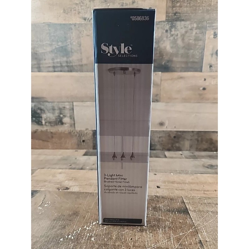 Style Selections 11.8-in Brushed Nickel Mini Pendant