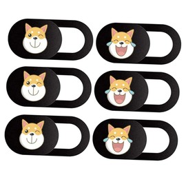 Mobestech 6pcs Webcam Cover Slide Web Cover Dog Pattern Easy Install No Damage Flat Surface Fit