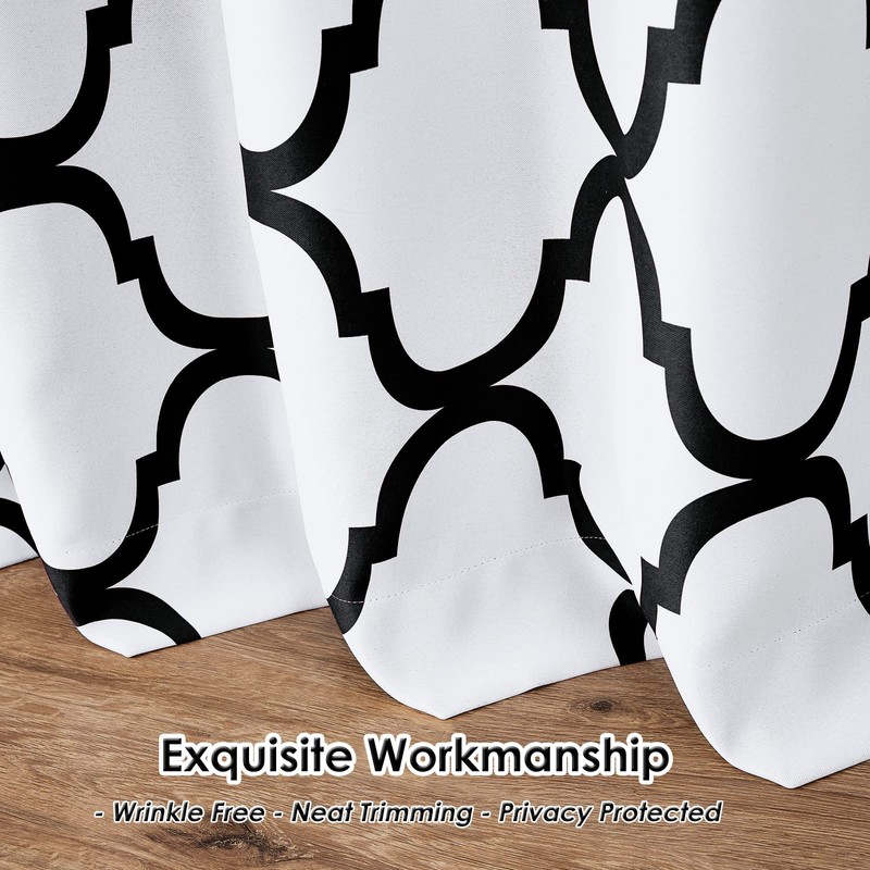 Melodieux Moroccan Fashion Room Darkening Blackout Grommet Curtain for Bedroom