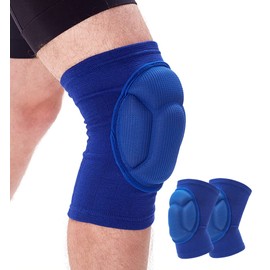 Knee Pads for Women & Men, Basketball Knee Pads Volleyball Knee Pads for Women Men Wrestling Knee Pads Wrestling Gear, Crash Pad Snowboarding Gear Knee Protector Soft Knee Pads for Work (Large, Blue)