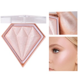 MEICOLY Baked Highlighter Powder Palette,Natural Face Highlighter Shimmer Powder,Long Lasting Glittery Highlighter Makeup Face Luminizer,03 Fairy Pink