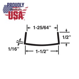 Outwater Plastics White 1-1/2'' Styrene Plastic U-Channel/C-Channel 36 Inch Lengths (Pack of 4)