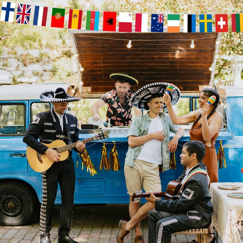 Eurovision Party Decorations, 2 Pcs Eurovision Bunting, Eurovision flags, Flags