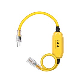 DEWENWILS 3Ft Outdoor GFCI Extension Cord Manual, 12/3 SJTW Heavy Duty Extension Cord, Power Cord with LED Lighted 3 Prong Plug, 15A/125V/1875W, Yellow, UL Listed