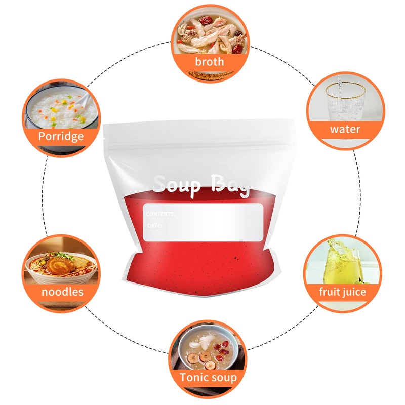 ECOOPTS Soup Freezer Bags 500 ml Reusable Soup & Sauce