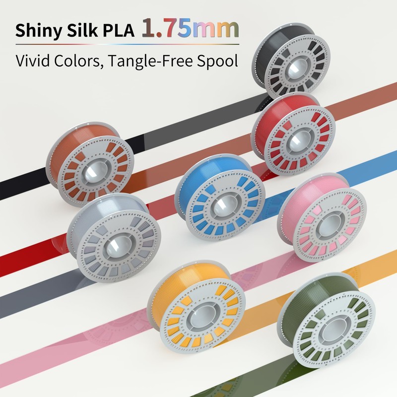 NevsBye Silk PLA 3D Printer Filament, Black PLA Filament 1.75mm,