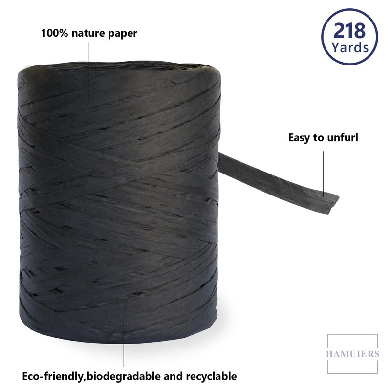HAMUIERS Raffia Ribbon for Gift Wrapping, Packing Paper Twine Ribbon,