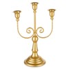 Romadedi Candelabra Gold Candle Holders - 3 Arm 11.8" Wedding