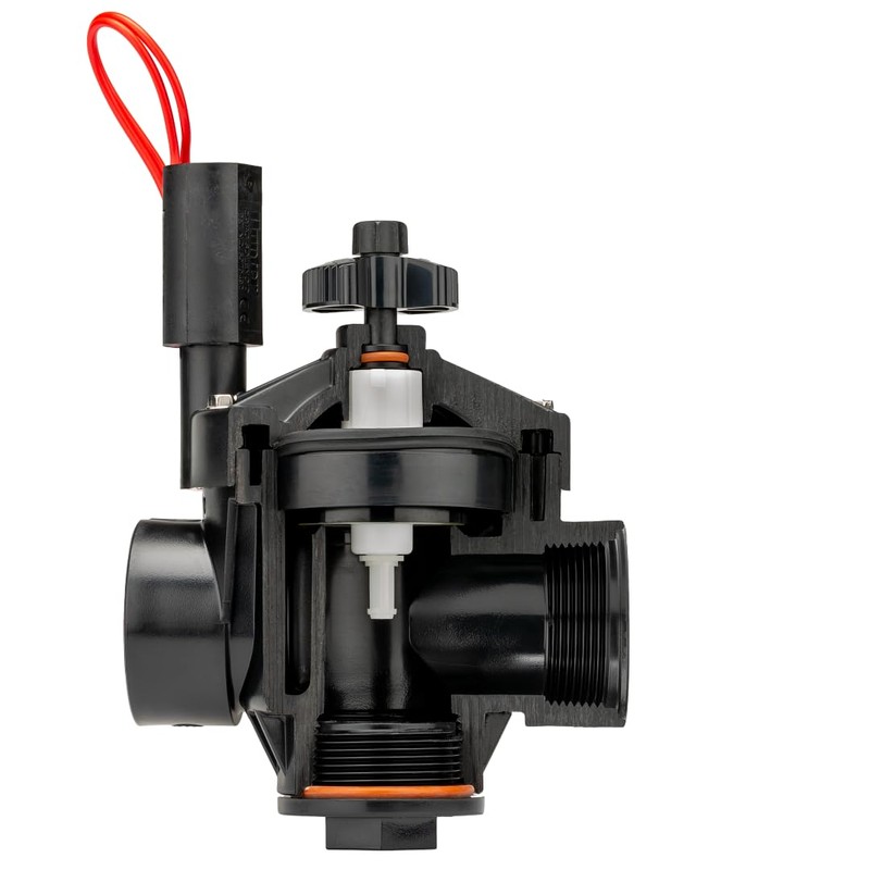 PGV Irrigation Valve, 1½" plastic combination globe/angle valve with flow