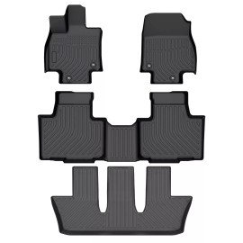 Autop2023 3 Row Set TPE Car Floor Mats For 2024 Toyota Grand Highlander 8Seats