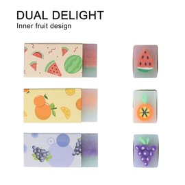 HILAZA 18 piezas de gomas de borrar lindas con forma de frutas para niños a granel, gomas de borrar de gelatina Kawaii divertidas para lápices, suministros escolares, premios, regalos y recuerdos de