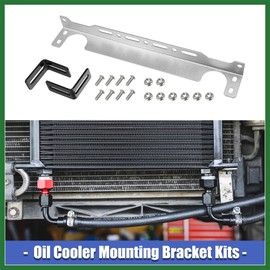Motoforti Universal Oil Cooler Mounting Bracket Kit 330mm Silver Tone Long-lasting