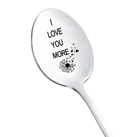 Anniversary Birthday Gifts for Boyfriend Girlfriend I Love You More Spoon Gifts for Him Her Romantic Valentine's Day Gifts for Husband Wife Couples 8 Inch Coffee Tea Spoons