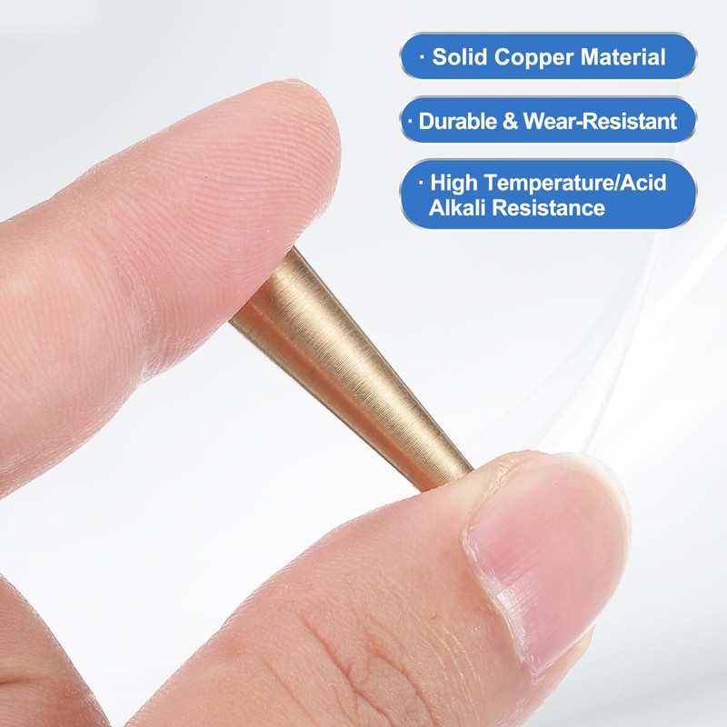 PATIKIL テーパー形状 ソリッド真鍮ストッパー 1/4"チューブ真鍮ストッパーラボプラグ 銅パイプ 密閉 コンデンサーメンテナンス用 1個