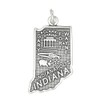 LGU Sterling Silver Oxidized Indiana State Map Charm