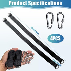 2 Stück Schaukel Befestigungsset mit 50cm Verstärkten Trägern – Robuste Hängematte Aufhängung | Inkl. Schaukelseil-Ersatz & Sicherheitshaken | Ideal für Outdoor-Spielplatz, Yoga, Turnstange.