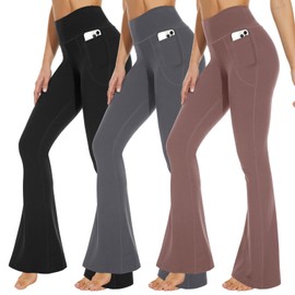 Syrinx 3 Packs Leggings with Pockets for Women, Soft High Waisted Tummy Control Workout Yoga Pants…