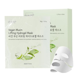 OHMYPURE Vegan Mucin Lifting Hydrogel Collagen Face Mask 15ea Ultimate Hydration, Improves Skin Texture, Affordable Luxury, Glowing Skin, Reduces Fine Lines & Wrinkles, Made in Korea (15, Vegan)