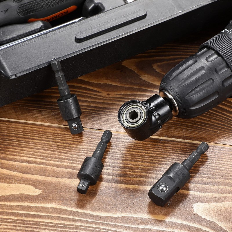 4 Pcs Impact Socket Adapter Set 90 Degree right angle