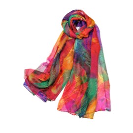 Shanlin CloudLike Super Large Silk Feel Scarves for Women in Gift Box (Abstract Colorful)