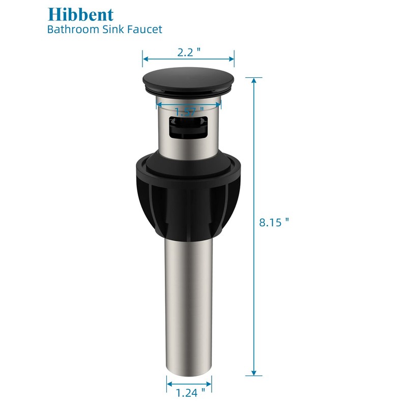 Hibbent 2 Pack Universal Bathroom Sink Drain Stopper, Pop Up