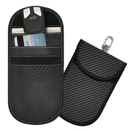 Cordovelle Faraday Bag for Key Blocker Bags 2-Pack - Anti-Theft Dual-Layer RFID Shielding Pouch for Car Keys & Credit Cards, Magic Seal Design, Portable Faraday Cage (3.8 × 8.0 in) (Dark Black)