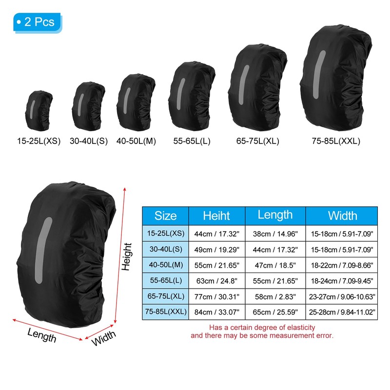 [PATIKIL] 65-75L Waterproof Backpack Rain Cover Set of 2 Non-Slip