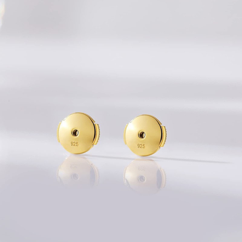 Earring Backs Gold for Stud 925 Sterling Silver Safety Locking