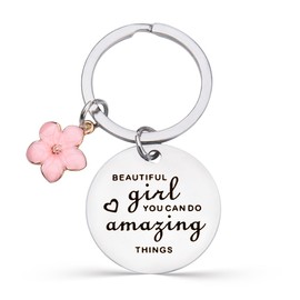 Inspirational Encouragement Gifts Keyring for Daughter Girlfriend Anniversary Romantic Gifts for Wife Birthday Christmas Gifts for Sister Friends Beautiful Girl You Can Do Amazing Things Keyring