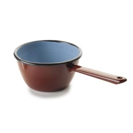 IBILI Stielkasserolle konisch 16 cm aus emailliertem Stahl in braun