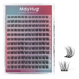 Mayhug Eyelash Extensions 3D Effect Individual Eyelashes 144 Pieces D Curl Cluster Lashes Fluffy 8-18 mm DIY Natural Eyelashes Fake Lashes (Nimbus)