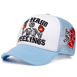 Embroidery Trucker Hat Cute “No Hard Feelings Dad Hat Mesh Skeleton Baseball Caps for Men Women Youth
